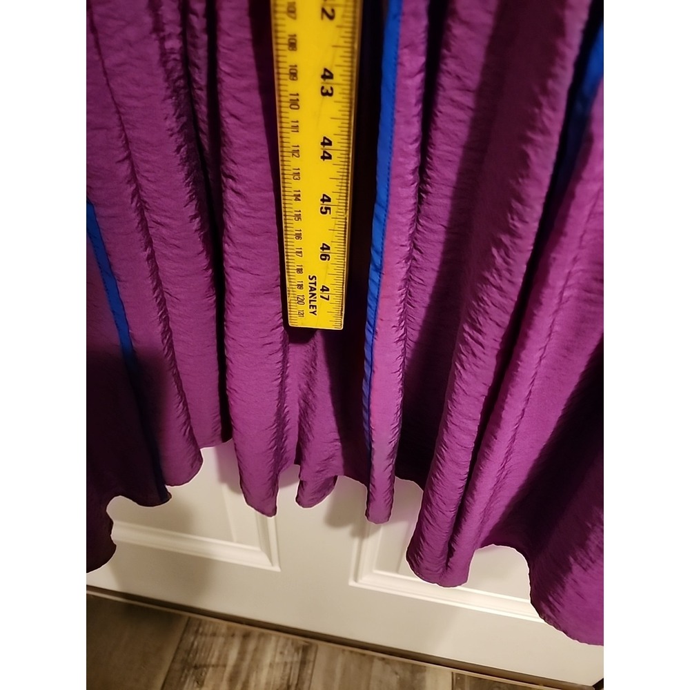 Anthropologie Mimi Flutter Sleeve Tipped Midi Dress Purple L Full Tiered Fuschia - Picture 6 of 10